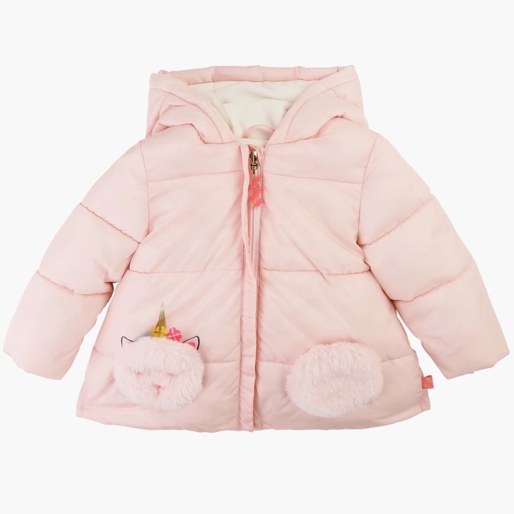 Billieblush Baby Girl Unicorn Puffer Jacket- 12M, Pink